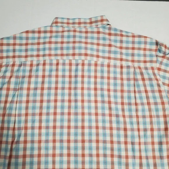 Clearwater Outfitters Shirt Plaid Button NWT XXL 2XL Blue Orange Pastel - Picture 8 of 11